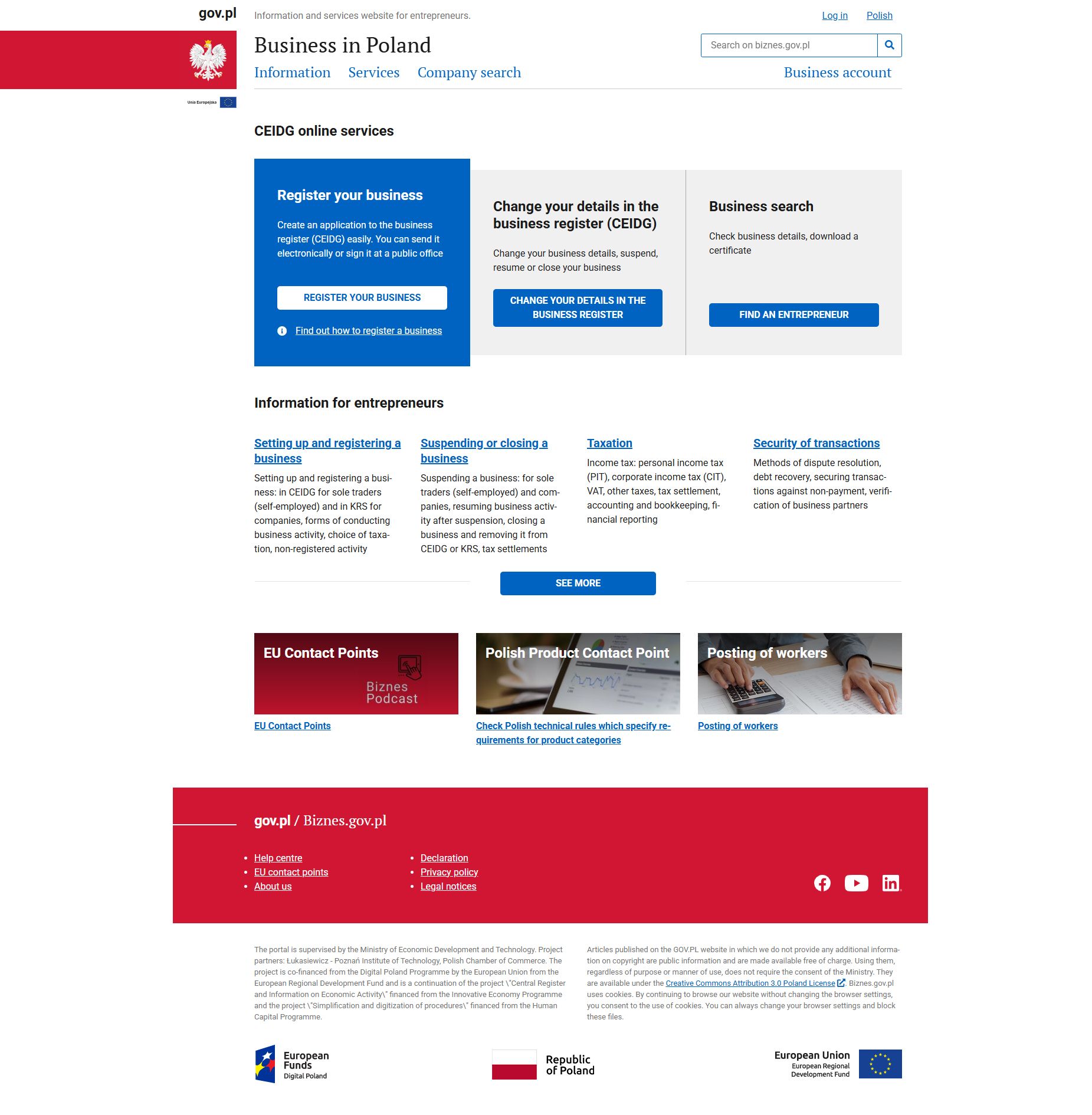 Biznes.gov.pl homepage