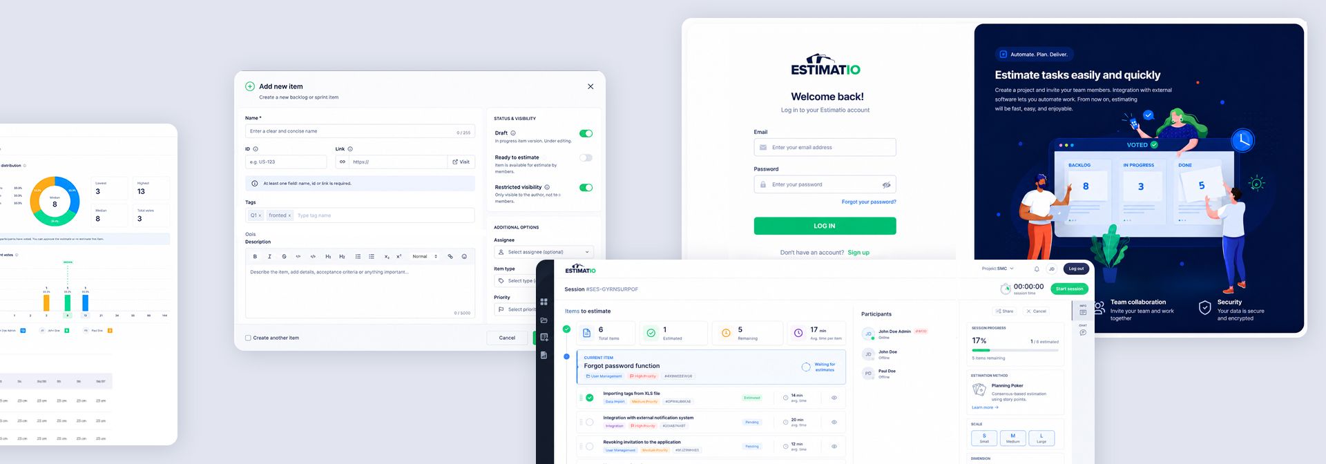 Estimatio application screenshots