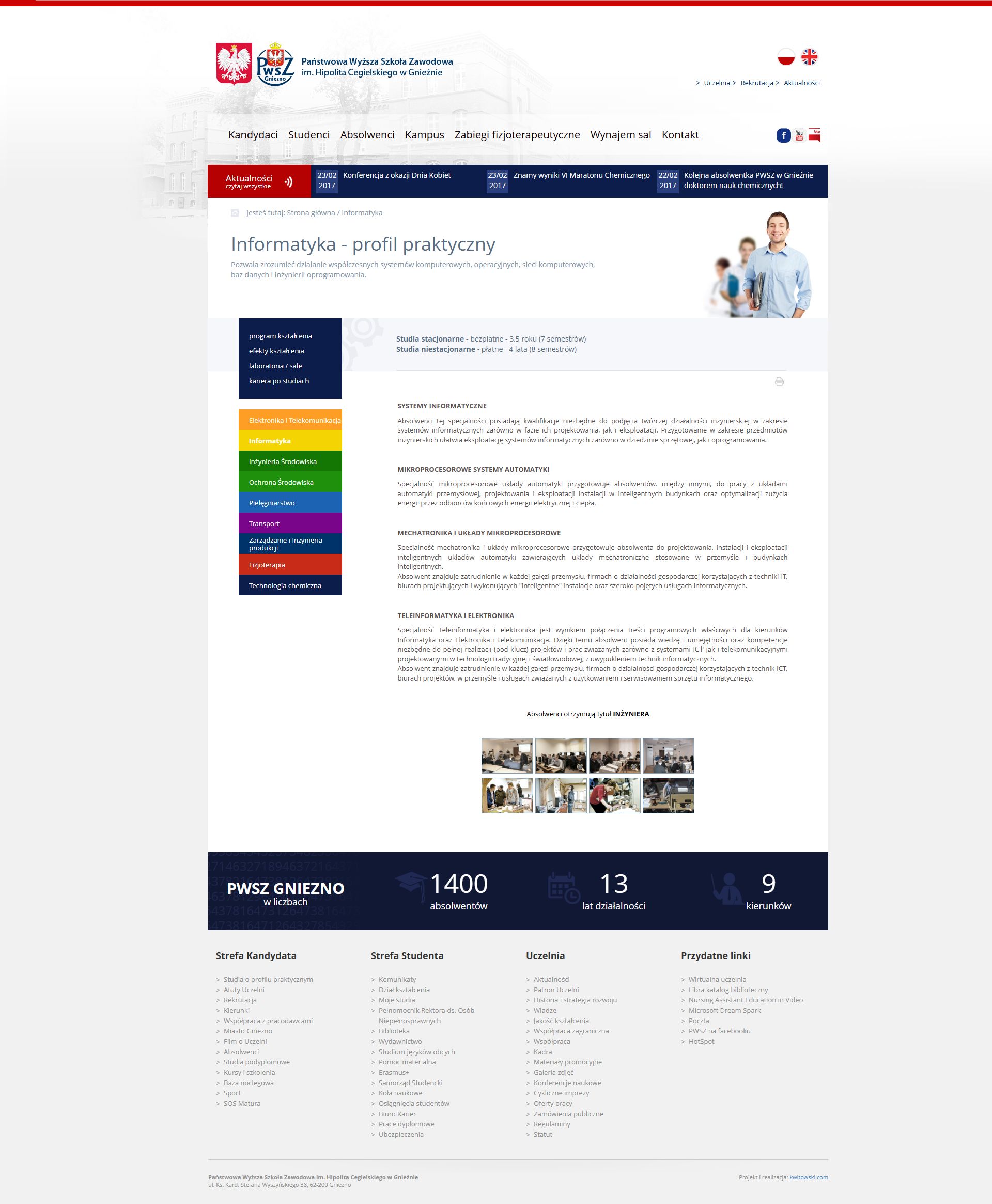 PWSZ Gniezno study programs page