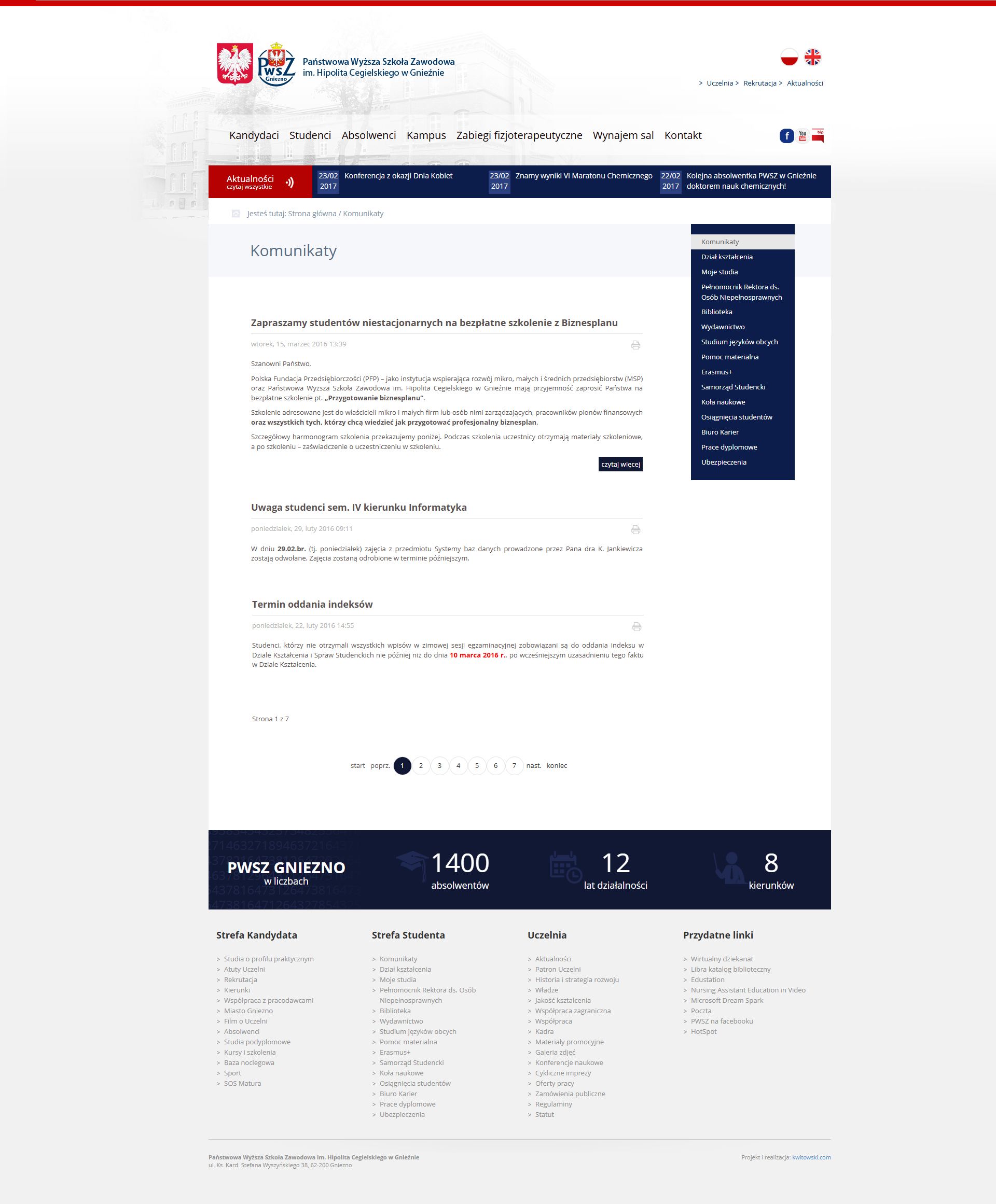 PWSZ Gniezno content page