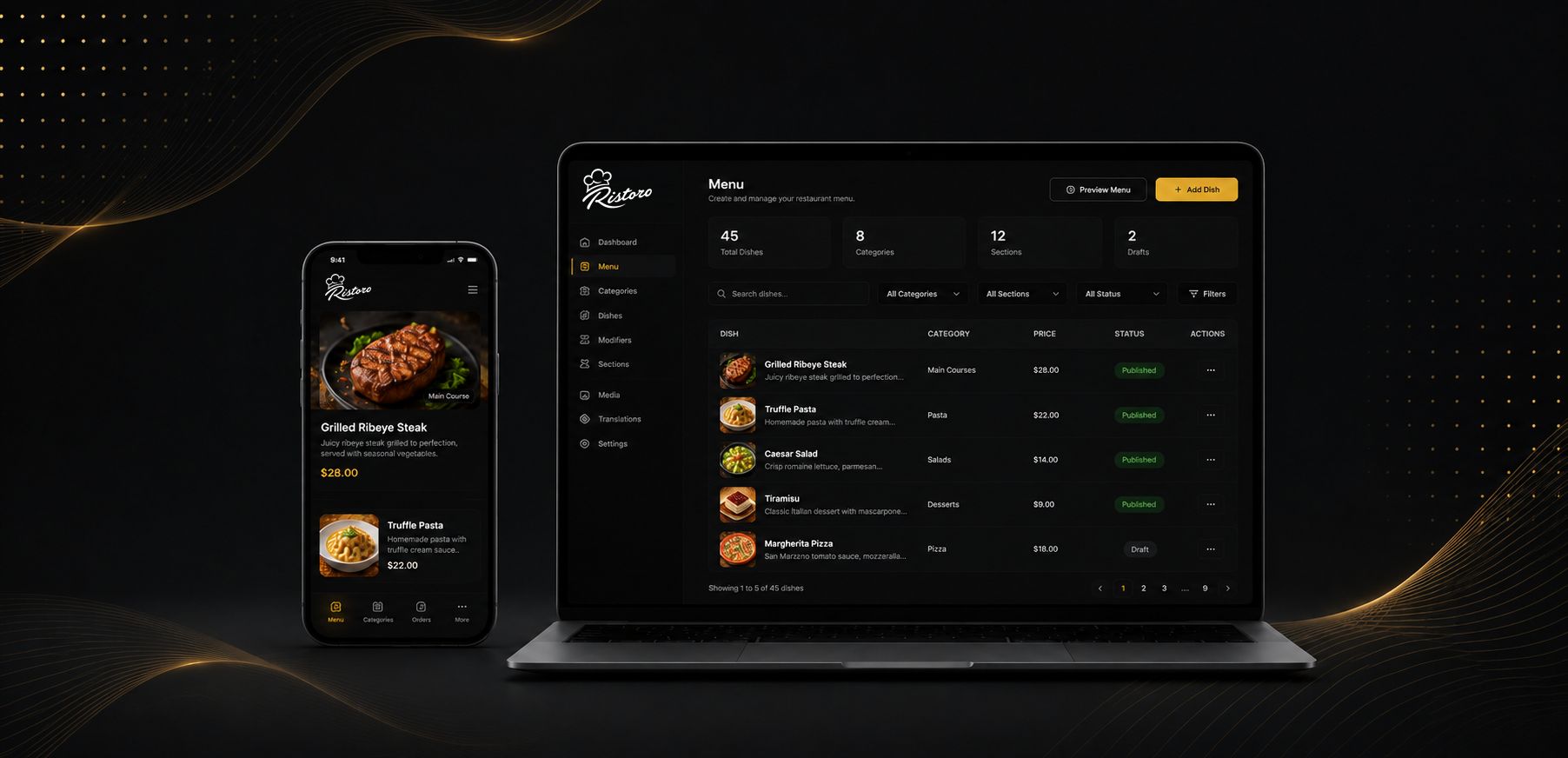 Ristoro digital menu preview